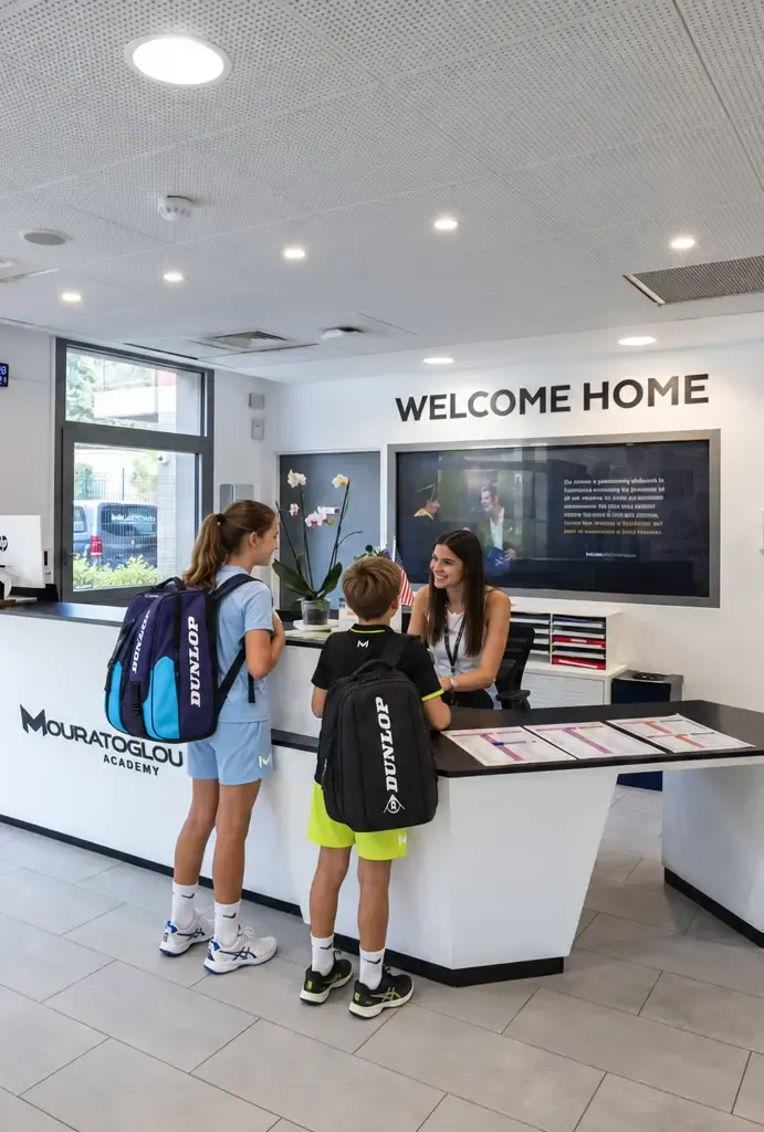 Jeunes joueurs à l’internat Mouratoglou