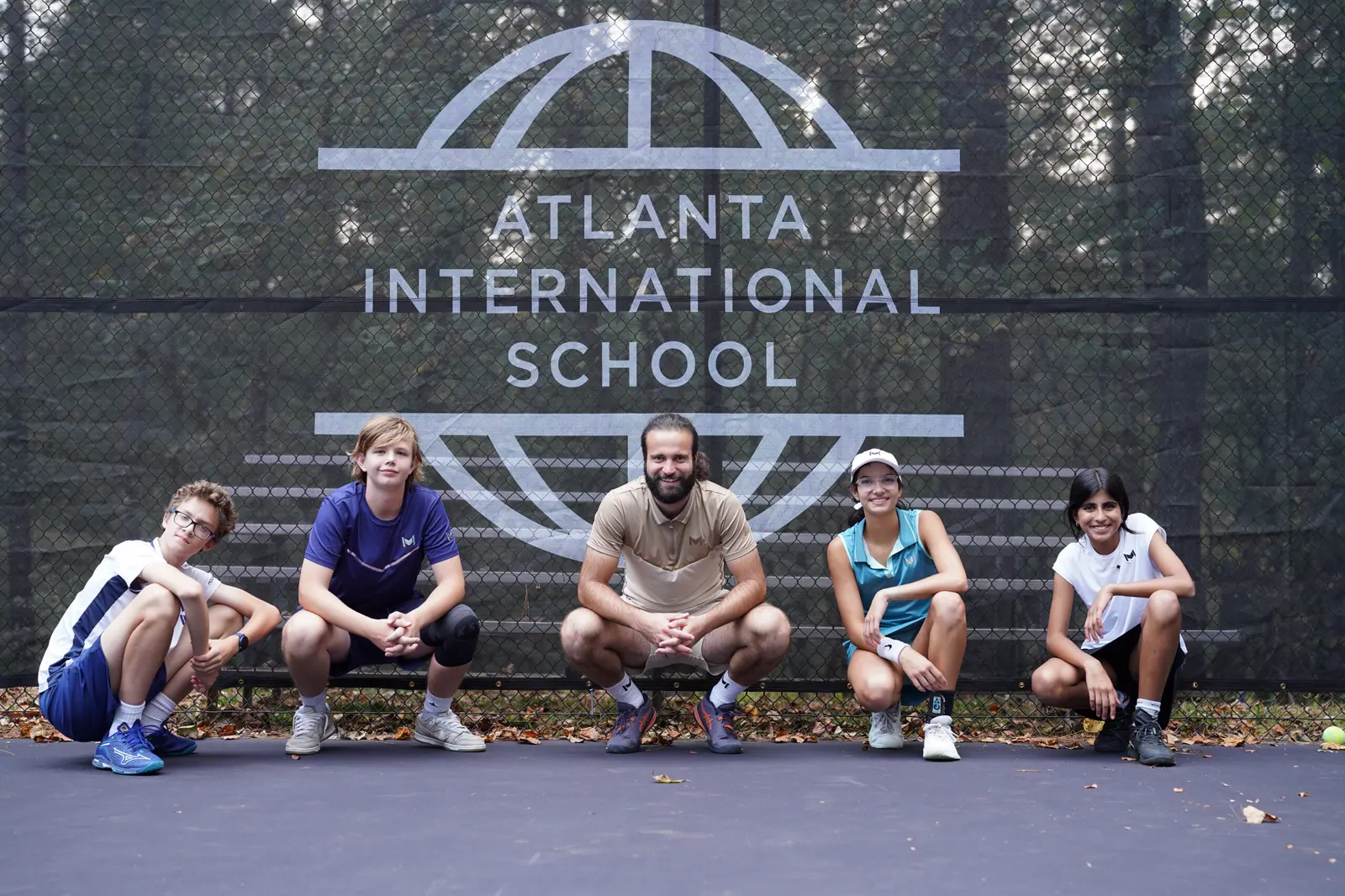 El entrenador Federico con alumnos en la Mouratoglou Academy Atlanta