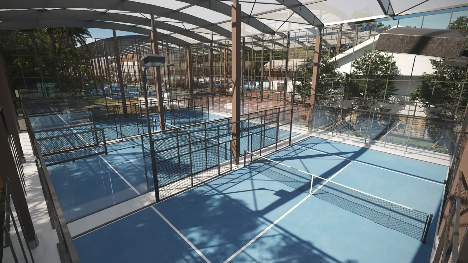 Überdachter Padelplatz bei M Padel Bali