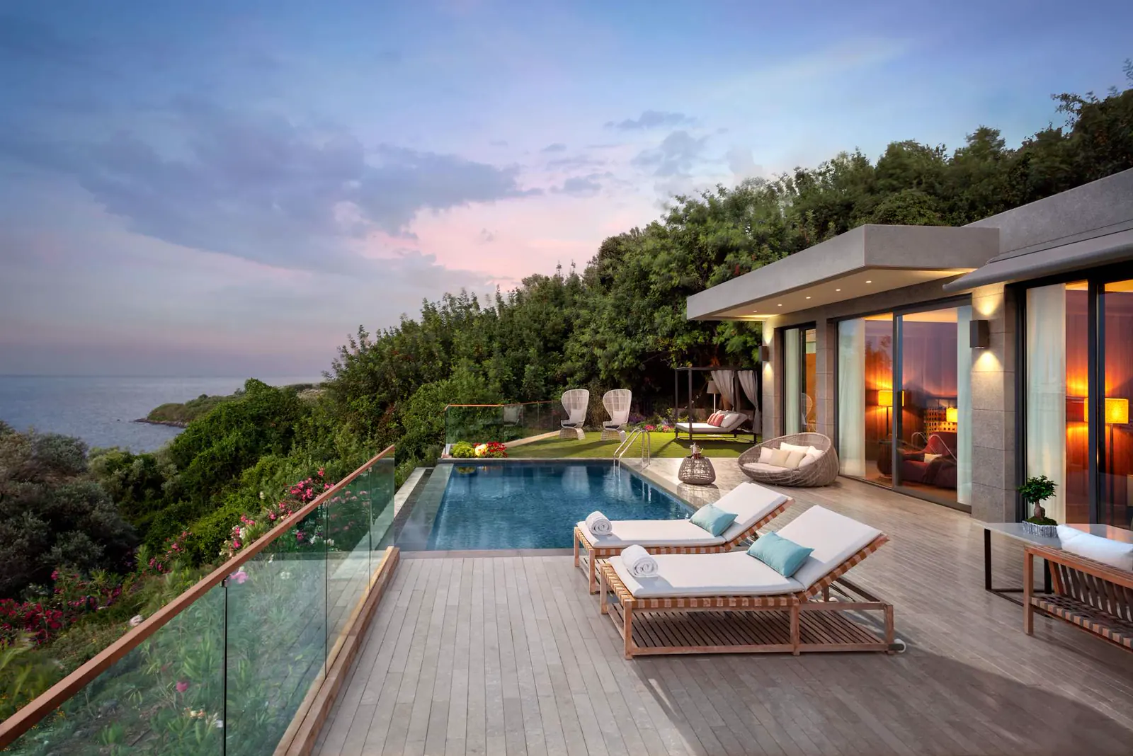 Villa privada con piscina con vistas al mar en el Mandarin Oriental Bodrum.