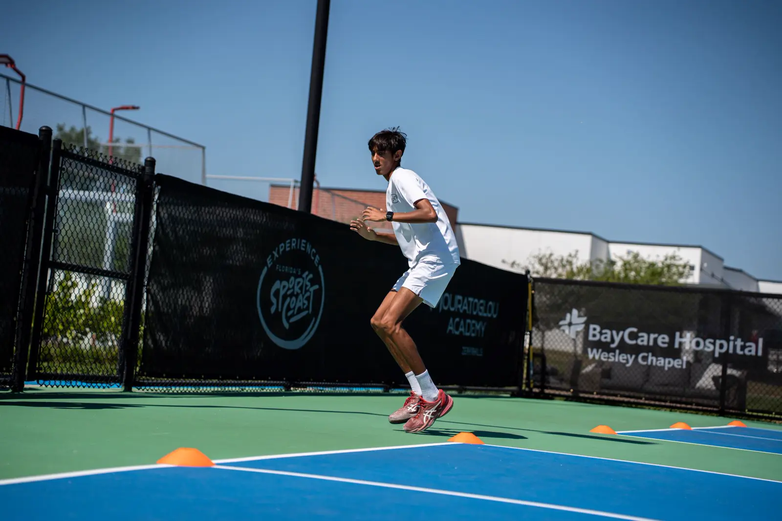 Atleta durante una sessione di allenamento fitness alla Mouratoglou Academy Zephyrhills