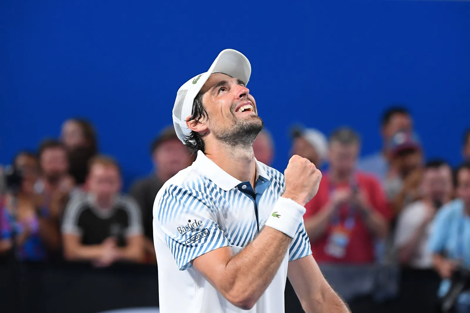 Jérémy Chardy celebrando un punto con el puño cerrado